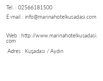 Marina Hotel Kuadas iletiim bilgileri